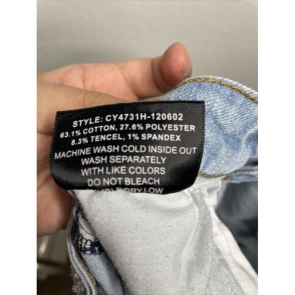 Chi Ole Denim Architect  Shorts Denim Stars and Stripes Distressed Size 27 USA - Picture 7 of 7